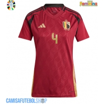 Camisa de time de futebol Bélgica Wout Faes #4 Replicas 1º Equipamento Feminina Europeu 2024 Manga Curta